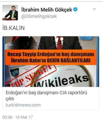 ib kalın melih gökçek tweet