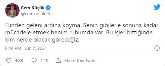 Sedat Peker Cakma Mit Ci Dedi Cem Kucuk Once Meydan Okudu Sonra Tweetini Sildi Tr724